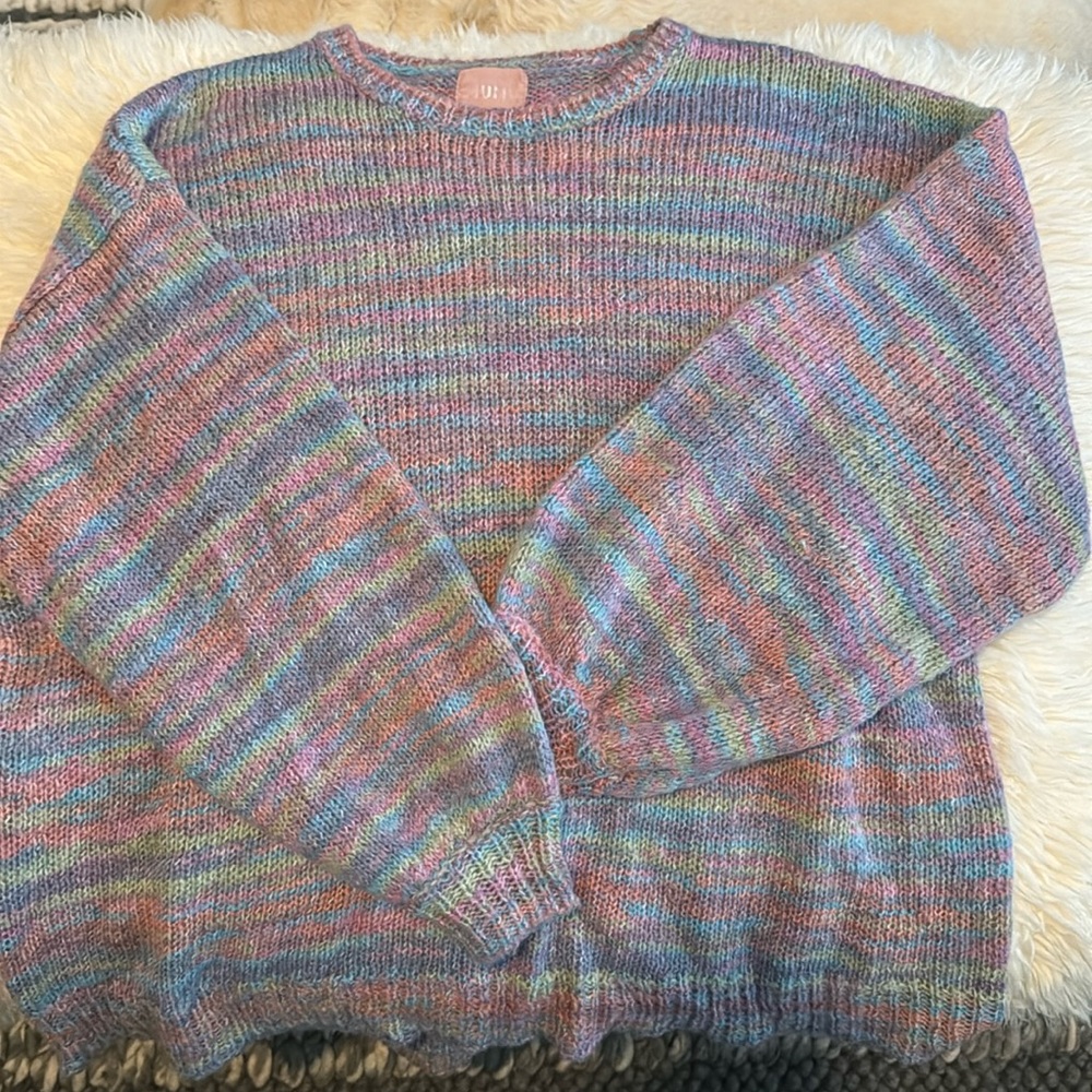 SHOW ME YOUR MUMU PISMO SWEATER IN SPACEDYE KNIT- SIZE MEDIUM